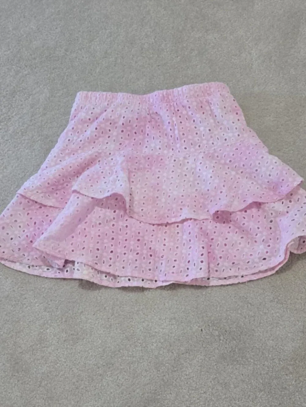 Sugar & Jade Pink Eyelet Tiered Skirt – Tween Girls - Size L